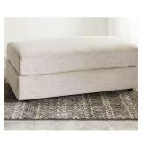 Soletren Beige Polyester Rectangle Ottoman