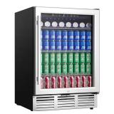 24 in. Beverage & Wine Cooler with Glass Door