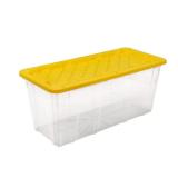 57 Gal Storage Tote, Clear with Yellow Lid