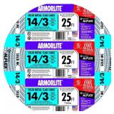 14/3 x25 ft Solid CU MC Armorlite Cable