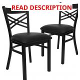 (2) Flash Furniture Hercules X Back Chairs, Black