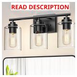 SKEJAO 3-Light Vanity Lights Black (Fixture Only)