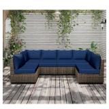 Navy 14-Pc Cushions for 6-Seat Patio Couch