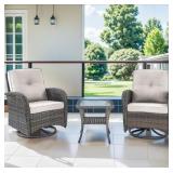 SleekArm Brown 3-Piece Wicker Bistro Set