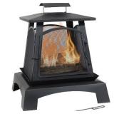 Sunnydaze 32" Pagoda Fire Pit - Black