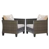 Vultros Gray 2-Piece Wicker Lounge Chair