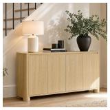 CHITA Modern 62" Sideboard with 4 Doors, Oak BOX