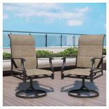PHI VILLA Swivel Outdoor Chair (2-Pack)