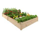 Fir Wood Raised Planter Box, Natural