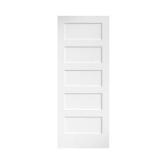 30x80 Shaker White 5-Panel Door