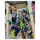 Skid lot of assorted lawn equipment