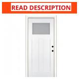 (All BLACK Door) Stain Glass 36x80 Left-Hand Insw