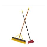 24 in. Jobsite Push Broom Plus Angle Broom Combo