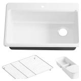 Riverby Cast Iron Sink Kit, 33 in. White