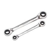 SAE Quad Drive Ratcheting Wrench Set (2-Piece)