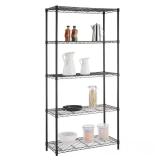 5-Tier Steel Wire Shelving Unit, Black