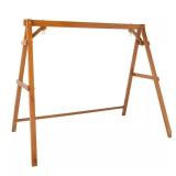 84 in. 3-Person Brown Wood Swing Stand