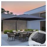 Aluminum Cantilever Patio Umbrella, Navy Blue