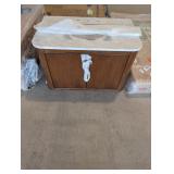 Brown Vanity w/ Damaged Top 36" x 22-1/8" x 23"