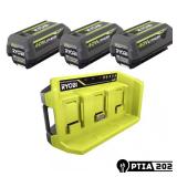 40V 3-Port Charger + 3x4.0Ah Batteries