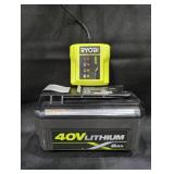 Ryobi 40V 6Ah Lithium Ion Battery With Charger