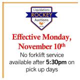 FORK LIFT SERVICES END AT 5:30PM