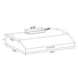 AKDY 36in. 58CFM Under-Cabinet Hood