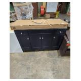 Navy Blue Vanity w/ White Top 48" x 18.5" x 34.5"