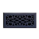 Elegant Scroll 4x10 Steel Floor Register Black