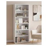 LACOO 70.8 in Tall White Wood 6-Shelf Shelf