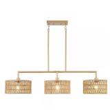 HLJYNJM 47.24 in. 3-Light Rattan Chandelier