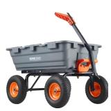 Garden Cart: Poly Dump Cart, Steel Frame
