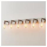 44 in. 6-Light Brushed Nickel Vanity Light