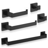Matte Black 5-Piece Bath Hardware Set