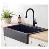 Josephine 34-in Farmhouse Sink Matte Black