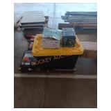Pipe fittings, string lights, faucet, lunch box,