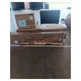 XL metal table, swivel chair, chair