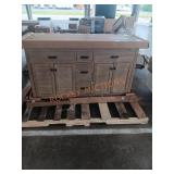 60in light drown vanity with white top
