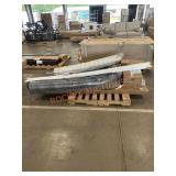 Roll of turf, ceiling fan, unopened boxes