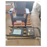 2 deck chairs, step ladder