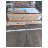 Walk in shower door, flooring, van rack