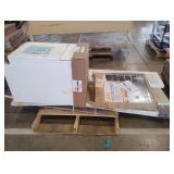 White cabinet, storage tote rack