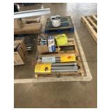Stanley sawhorses, Ryobi battery pack, trap