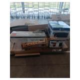 Microwave,  metal cabinet, 9 in white cabinet,