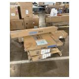 Outdoor arched pergola, unopened boxes