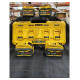 DeWalt 4-Port Charger + 4x9Ah FlexVolt Batteries