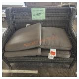 Outdoor patio loveseat with cushions