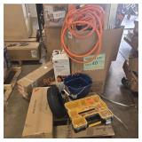 Box of misc, Dewalt organizer,