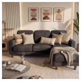 LACOO L-Shaped Sofa 72 in. Dark Gray