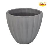 Mavis 16" Gray Scalloped Plastic Planter
